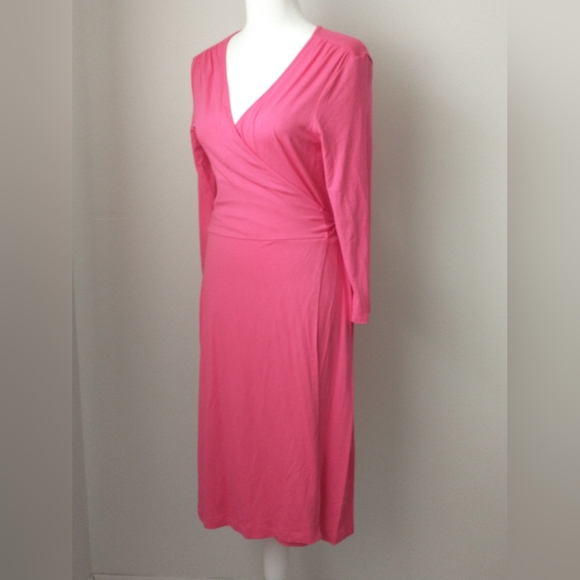 Banana Republic pink jersey knit wrap dress S - Picture 4 of 9